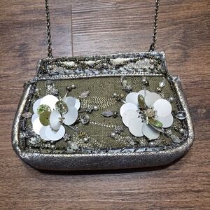 Vintage Mary Frances Beaded Gold Purse Clutch